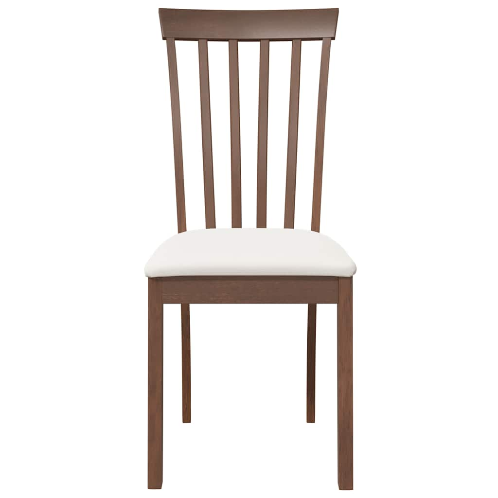 Dining room chairs with cushions 2 pcs. rubber made of solid wood brown