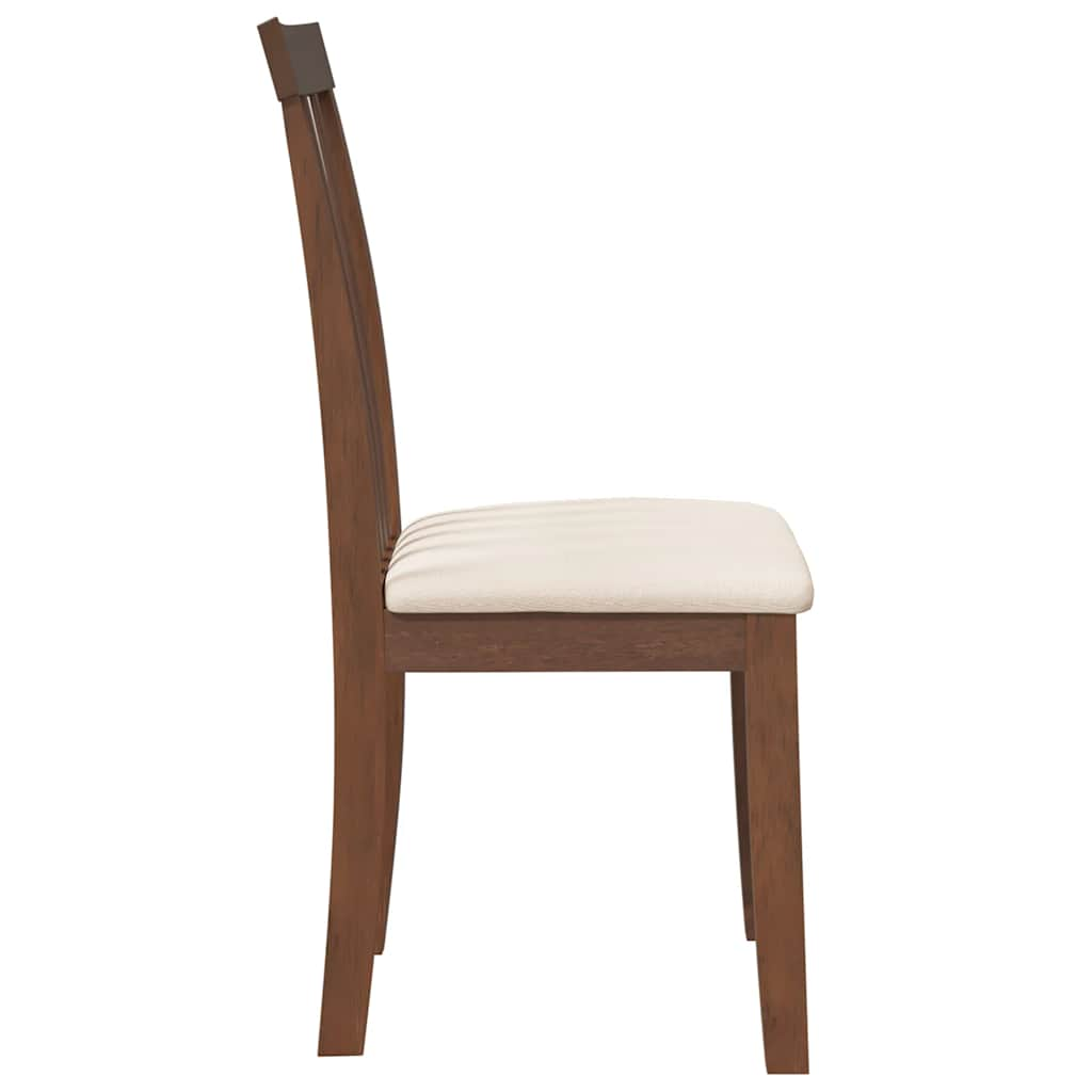 Dining room chairs with cushions 2 pcs. rubber made of solid wood brown