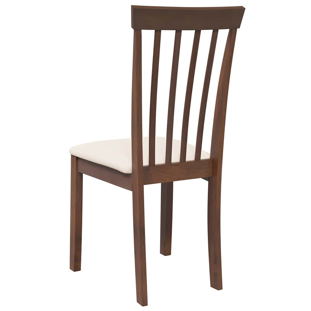 Dining room chairs with cushions 2 pcs. rubber made of solid wood brown