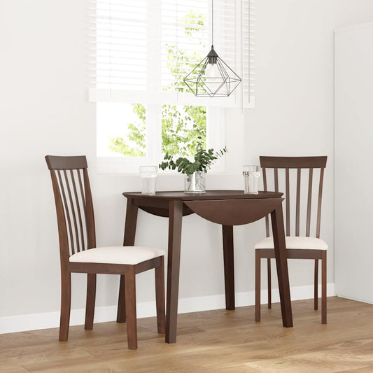 Dining room chairs with cushions 2 pcs. rubber made of solid wood brown