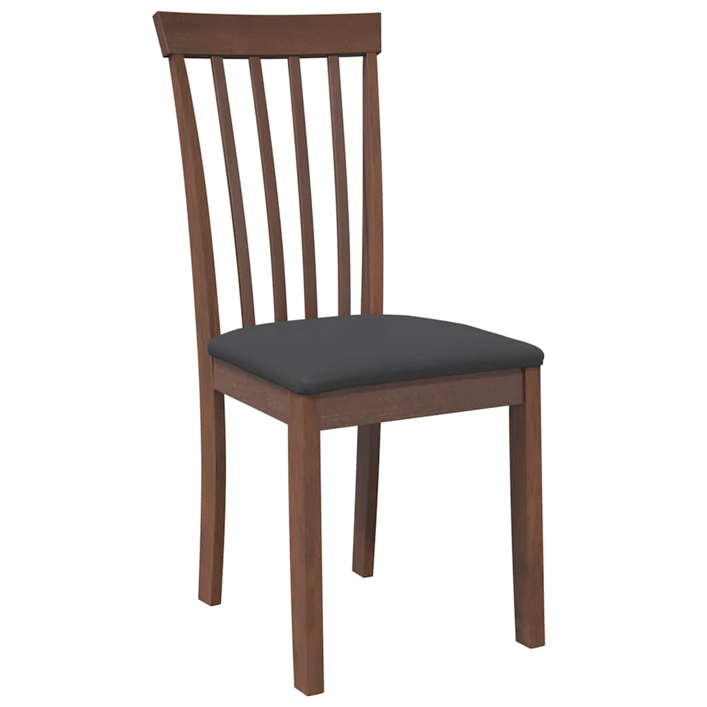 Dining room chairs with cushions 2 pcs. rubber made of solid wood brown