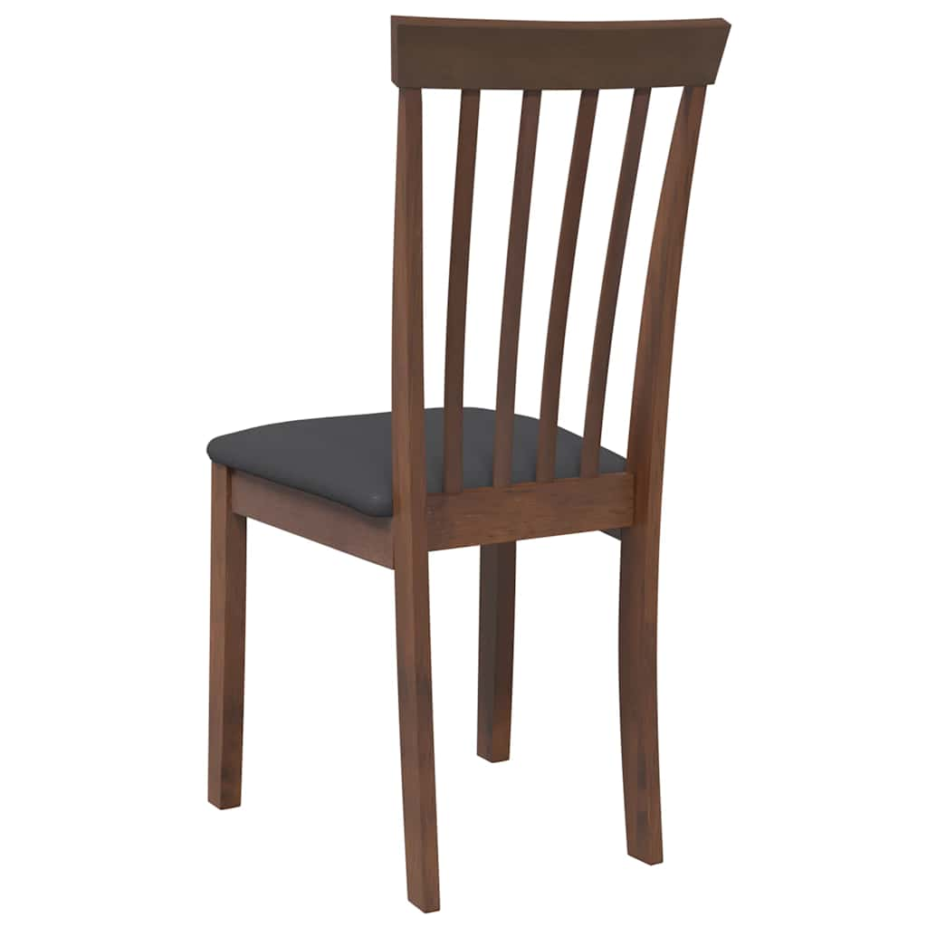 Dining room chairs with cushions 2 pcs. rubber made of solid wood brown