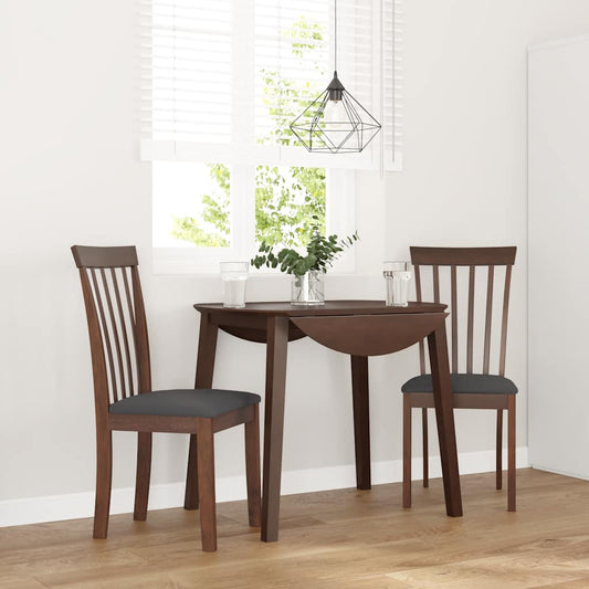 Dining room chairs with cushions 2 pcs. rubber made of solid wood brown