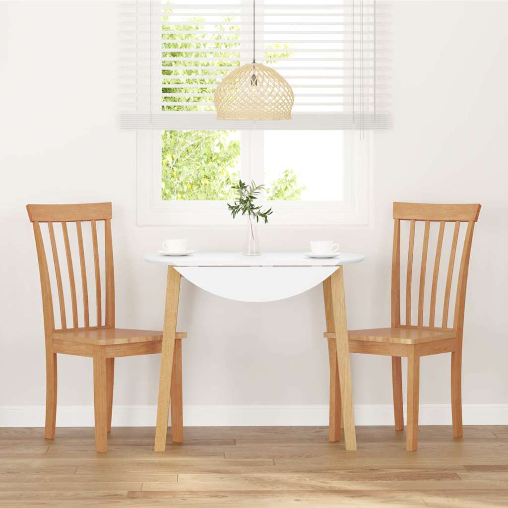 2-Piece Natural Solid Wood Rubber Dining Chairs