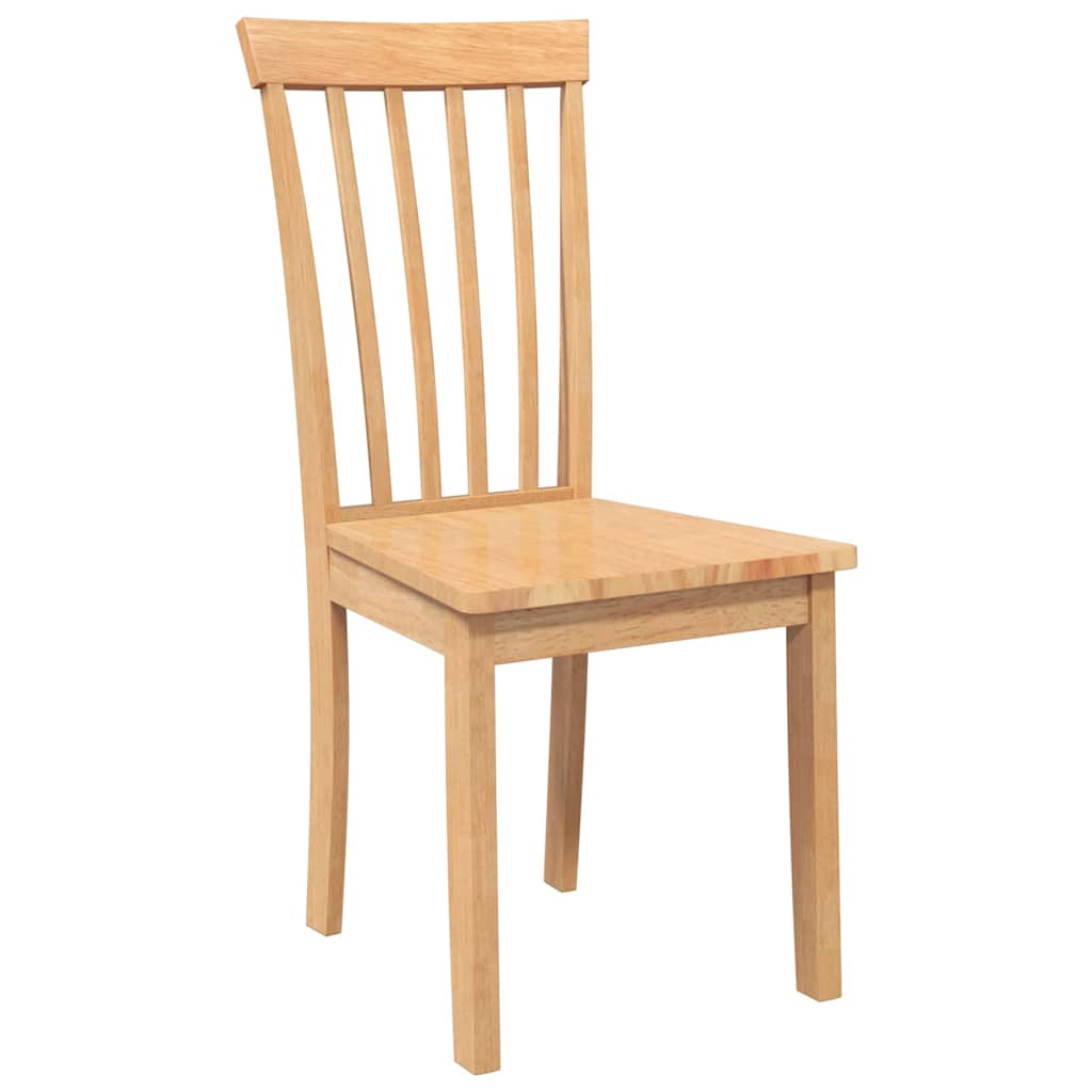 2-Piece Natural Solid Wood Rubber Dining Chairs