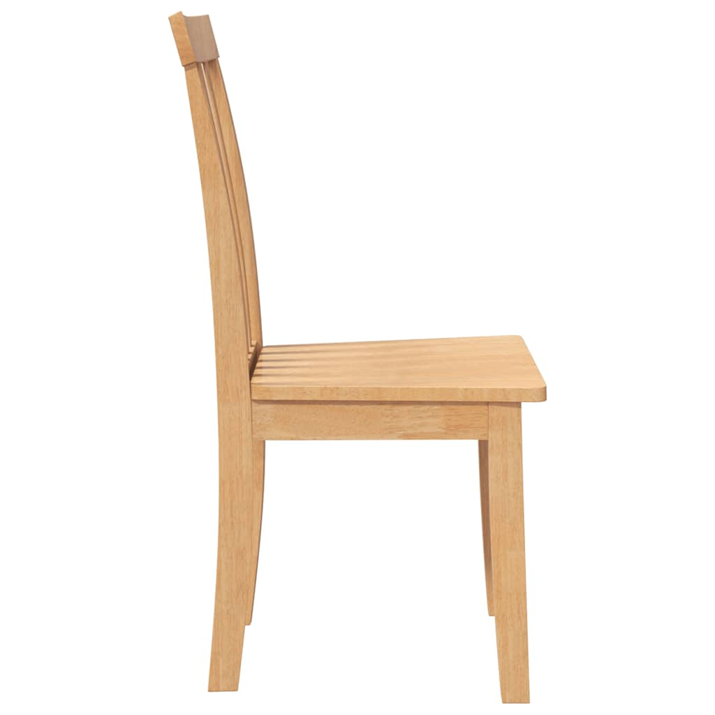 2-Piece Natural Solid Wood Rubber Dining Chairs