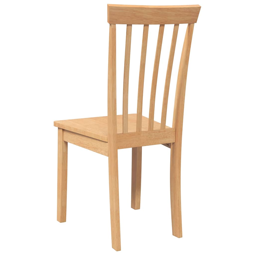 2-Piece Natural Solid Wood Rubber Dining Chairs