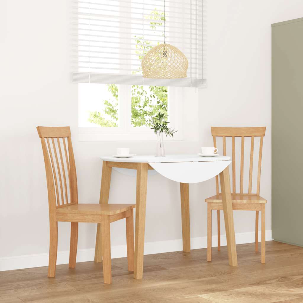 2-Piece Natural Solid Wood Rubber Dining Chairs