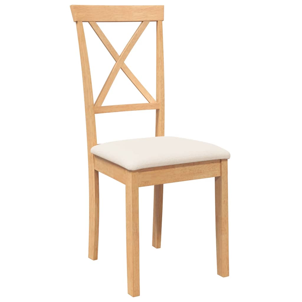 Dining Chairs with Cushions 2 Pieces Solid Wood Rubber