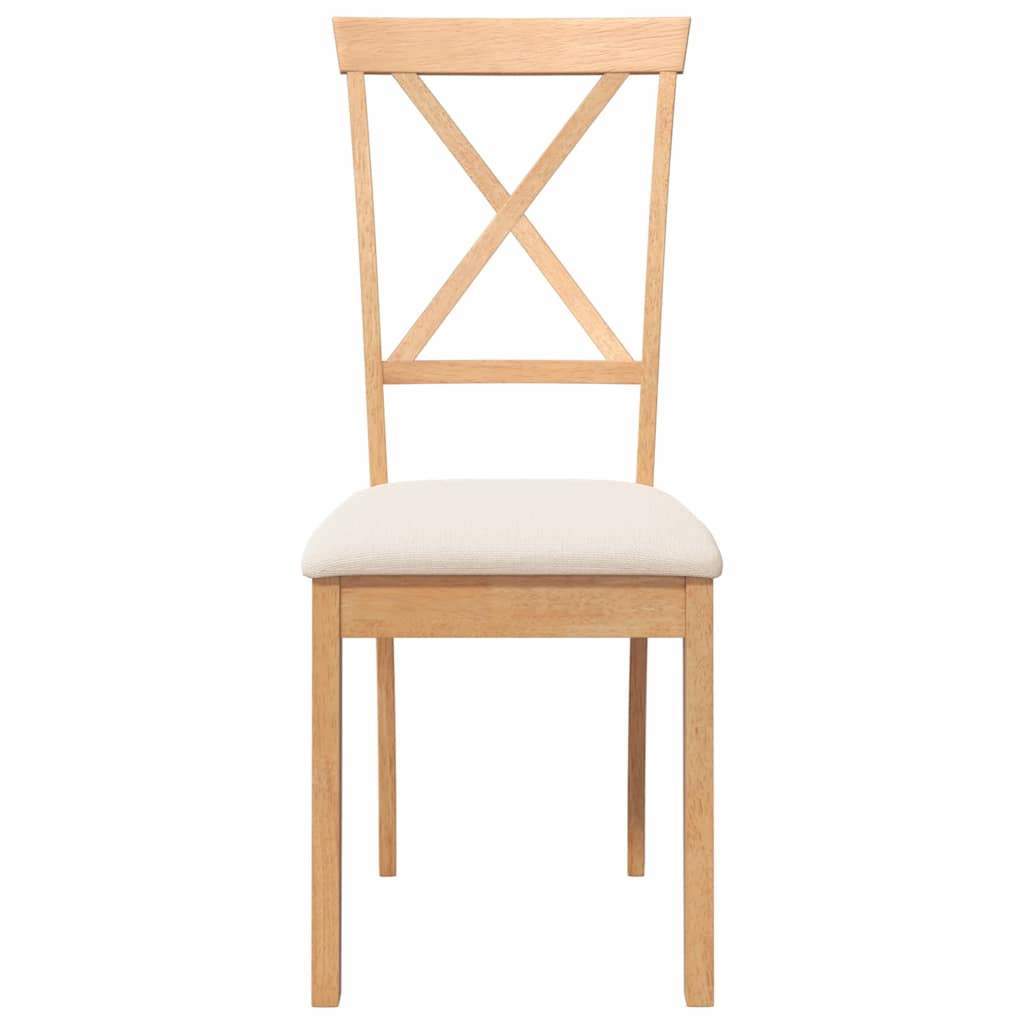 Dining Chairs with Cushions 2 Pieces Solid Wood Rubber