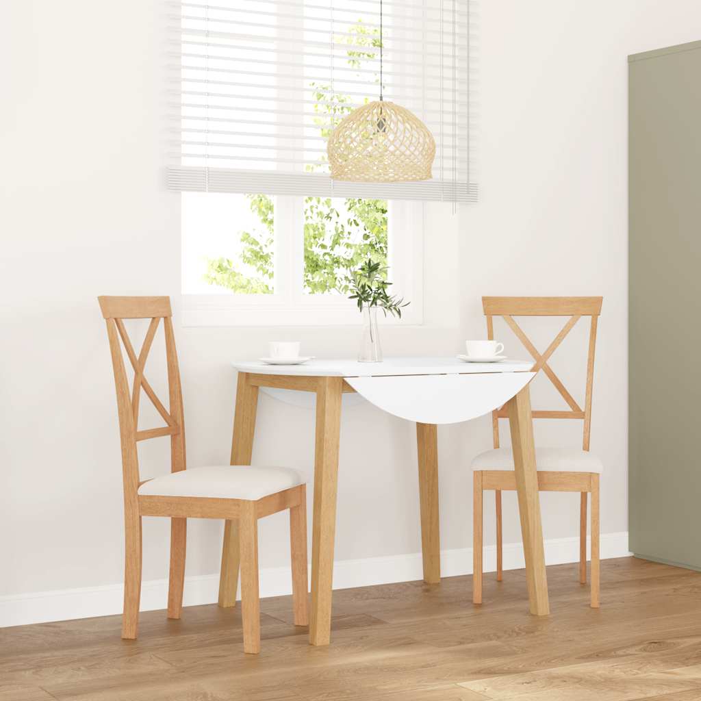 Dining Chairs with Cushions 2 Pieces Solid Wood Rubber