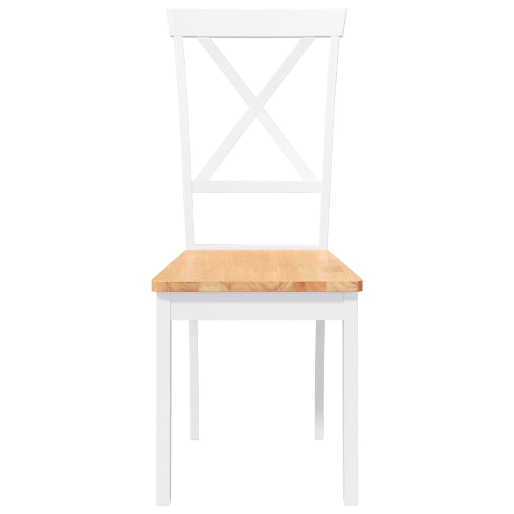 Dining Chairs 2 pcs Solid Wood Rubber White