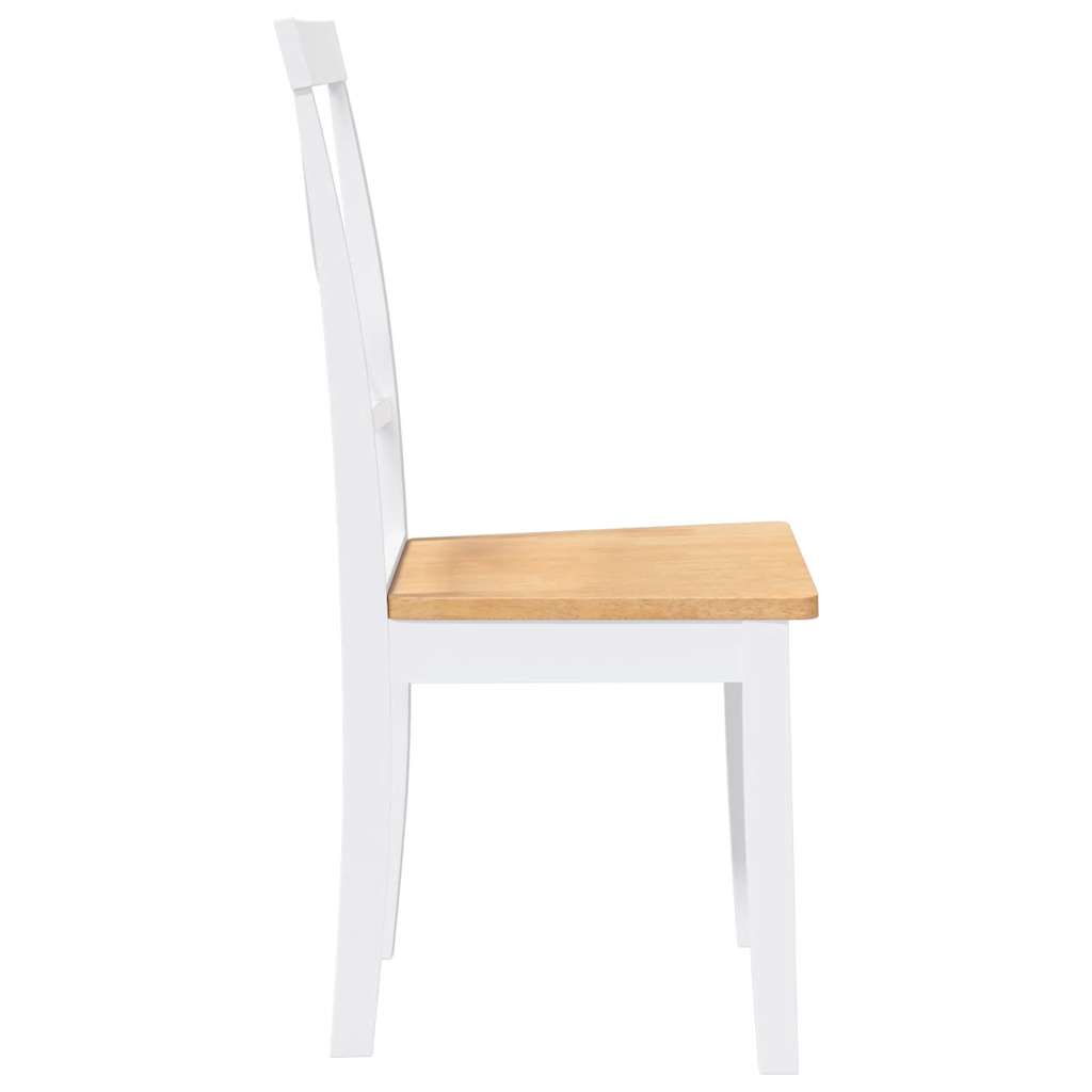 Dining Chairs 2 pcs Solid Wood Rubber White