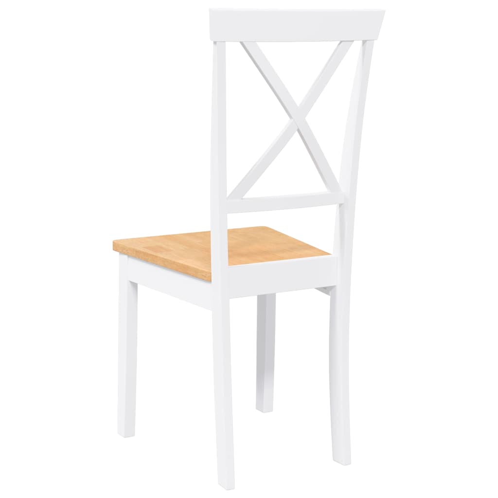 Dining Chairs 2 pcs Solid Wood Rubber White