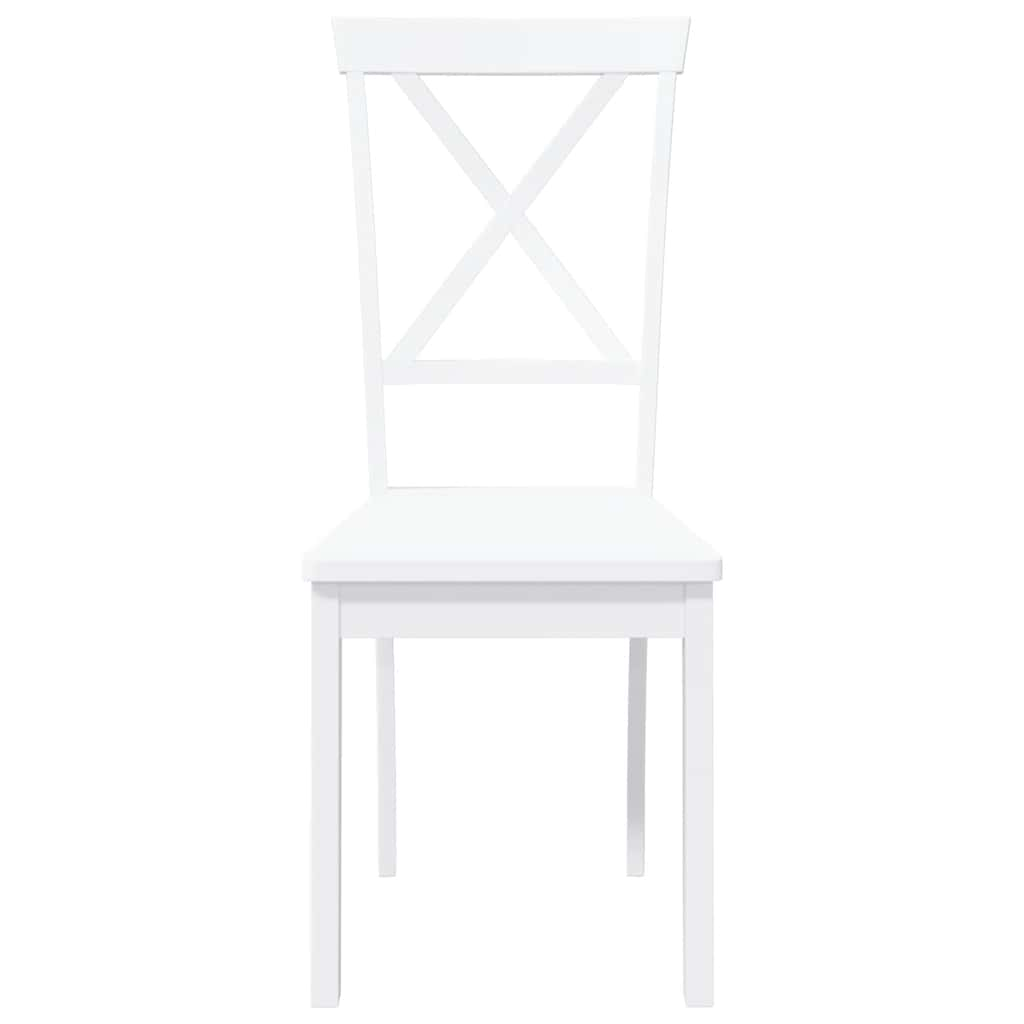 Dining Chairs 2 pcs Solid Wood Rubber White