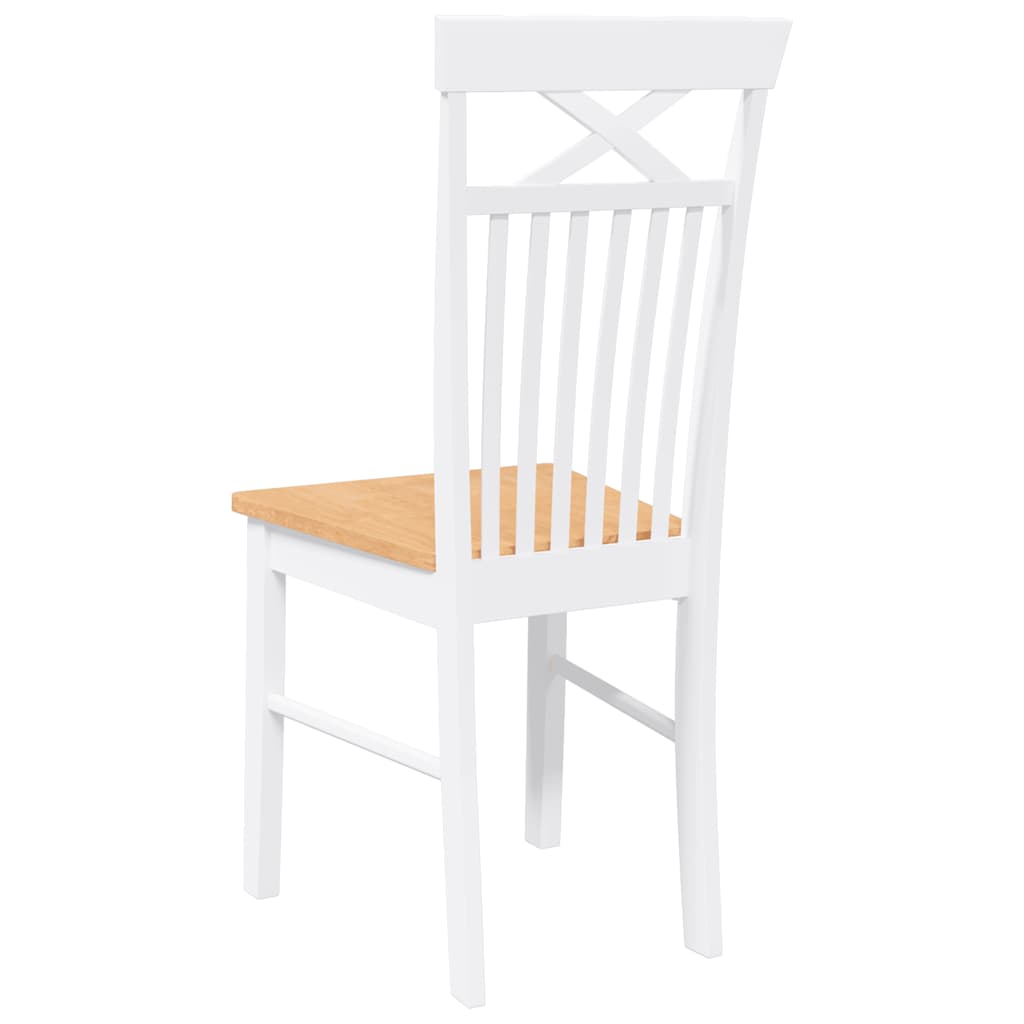 Dining Chairs 2 pcs Solid Wood Rubber White