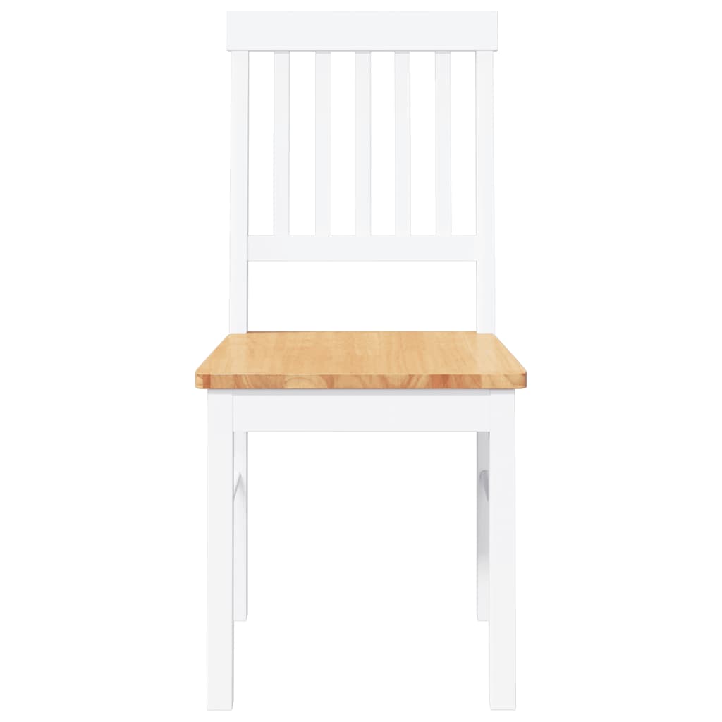 Dining Chairs 2 pcs Solid Wood Rubber White