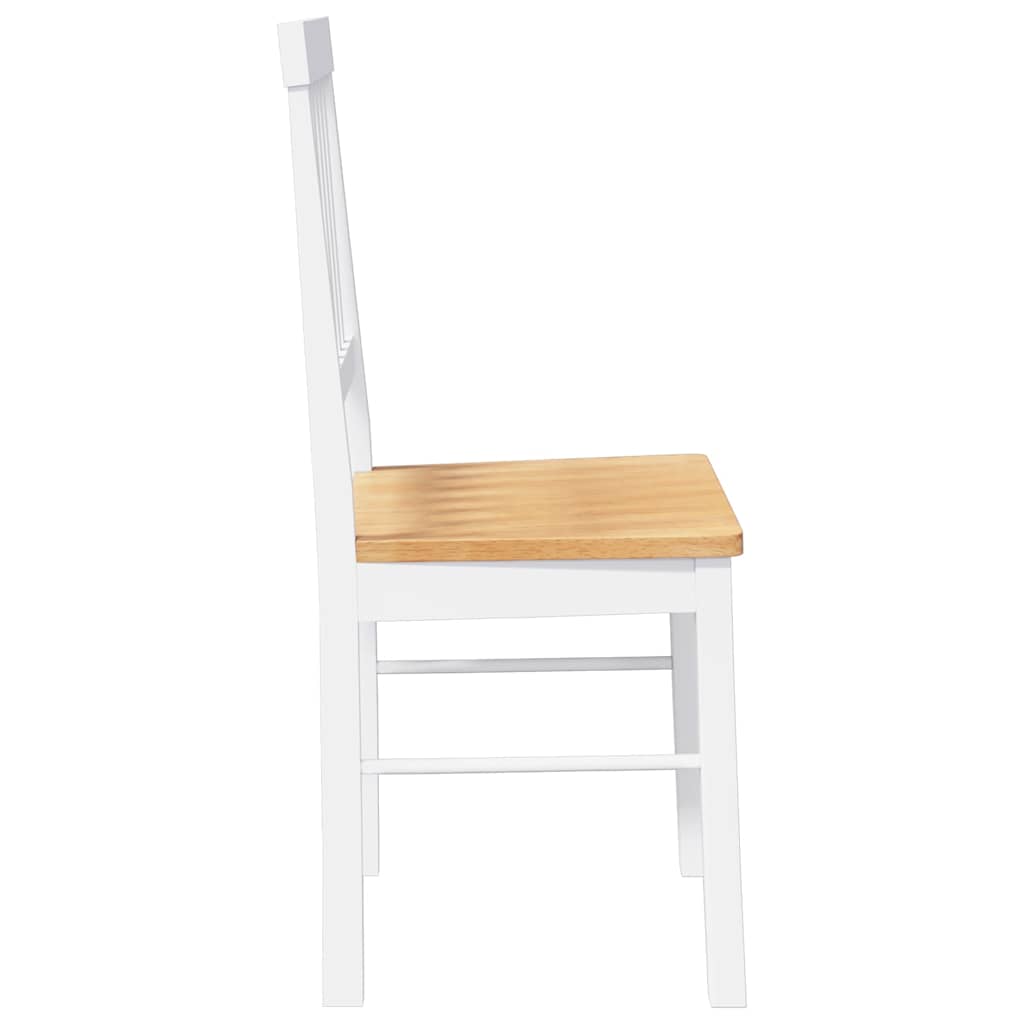 Dining Chairs 2 pcs Solid Wood Rubber White