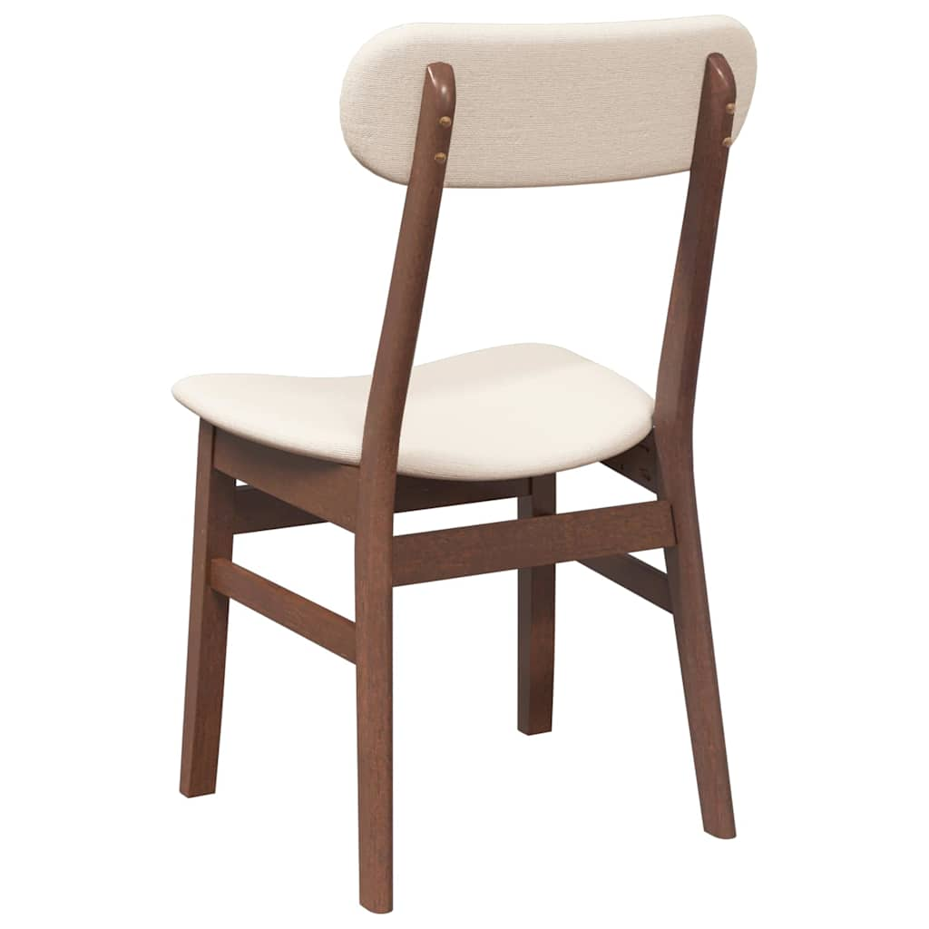 Dining room chairs with cushions 2 pcs. rubber made of solid wood brown