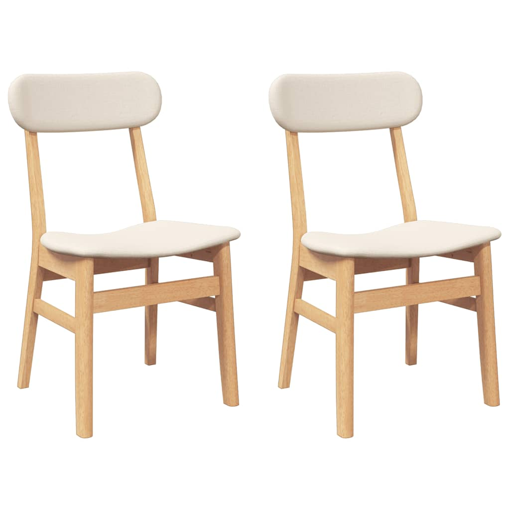 Dining Chairs with Cushions 2 Pieces Solid Wood Rubber