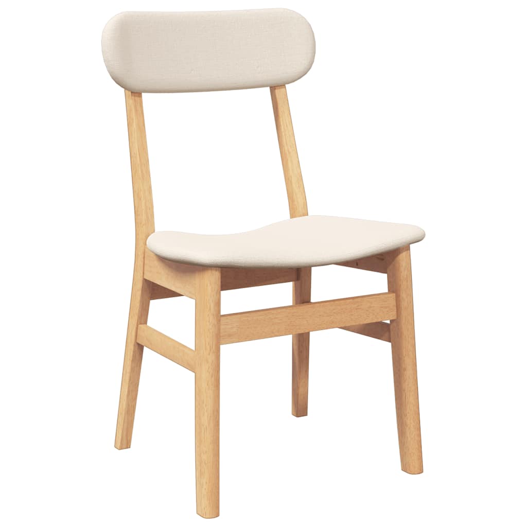 Dining Chairs with Cushions 2 Pieces Solid Wood Rubber