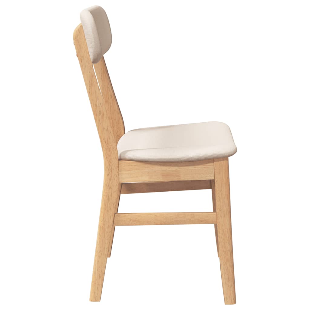 Dining Chairs with Cushions 2 Pieces Solid Wood Rubber