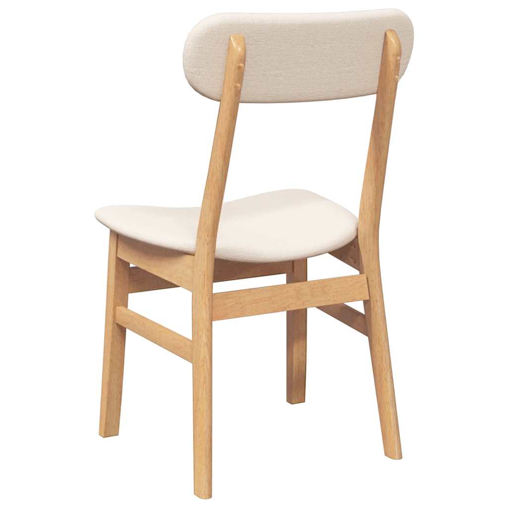 Dining Chairs with Cushions 2 Pieces Solid Wood Rubber