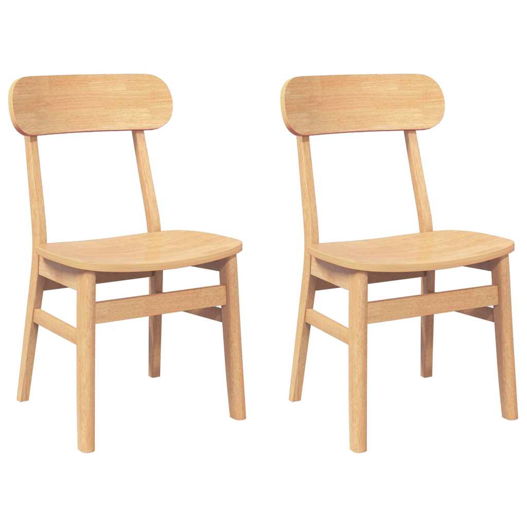 Dining Chairs 2 pcs Solid Wood Rubber