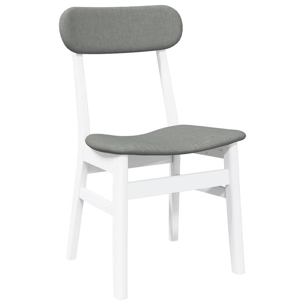 Dining room chairs with cushions 2 pcs rubber made of solid wood white