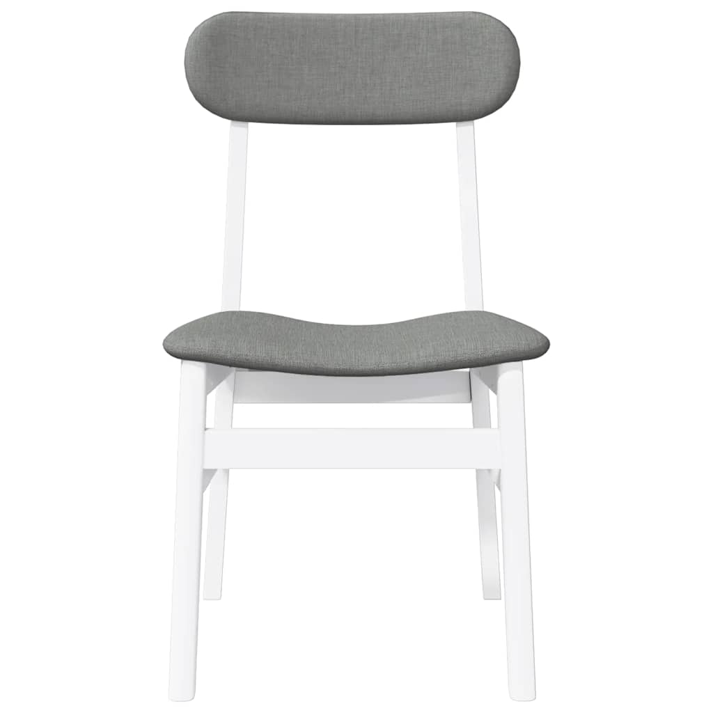 Dining room chairs with cushions 2 pcs rubber made of solid wood white