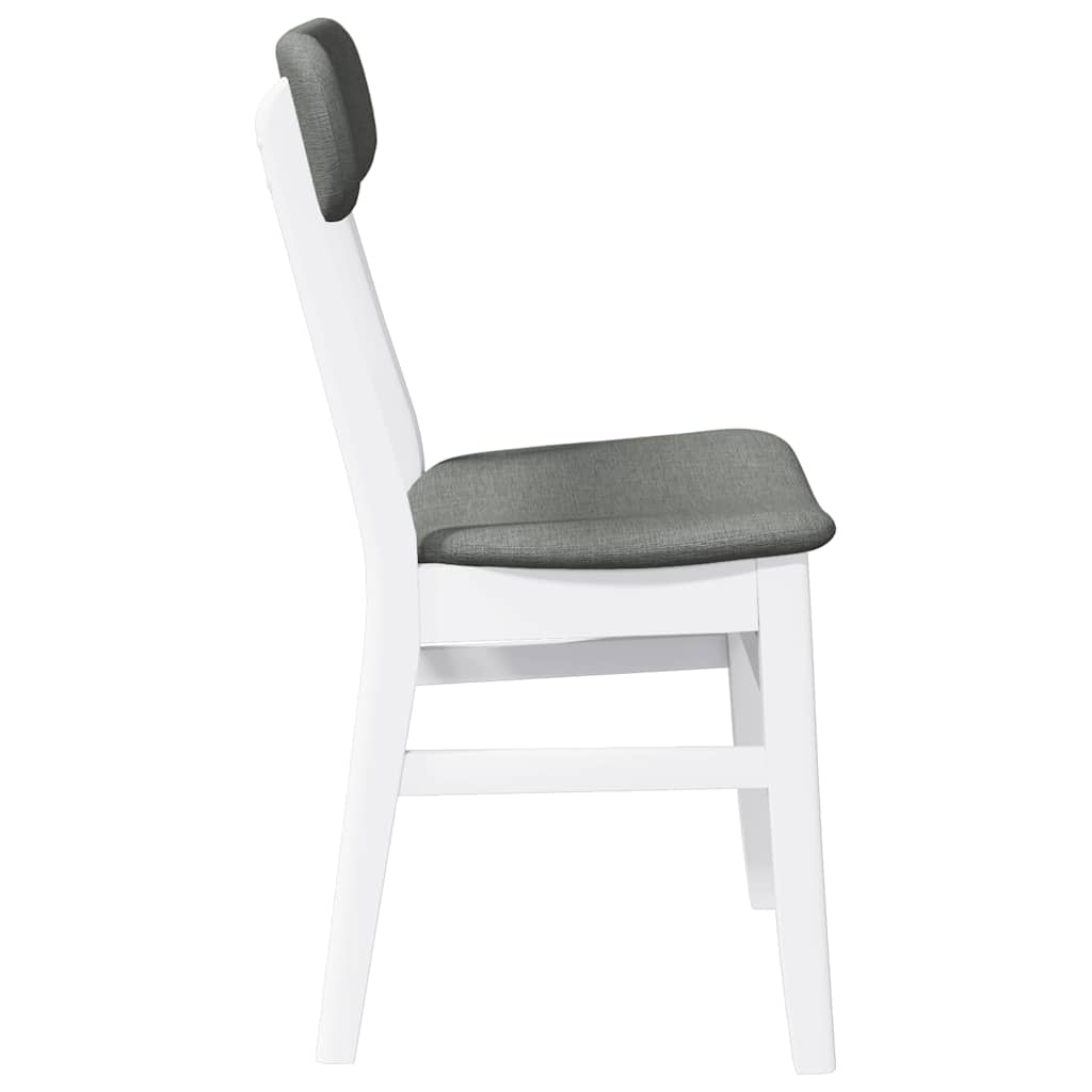 Dining room chairs with cushions 2 pcs rubber made of solid wood white