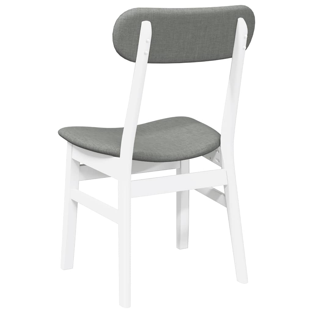 Dining room chairs with cushions 2 pcs rubber made of solid wood white