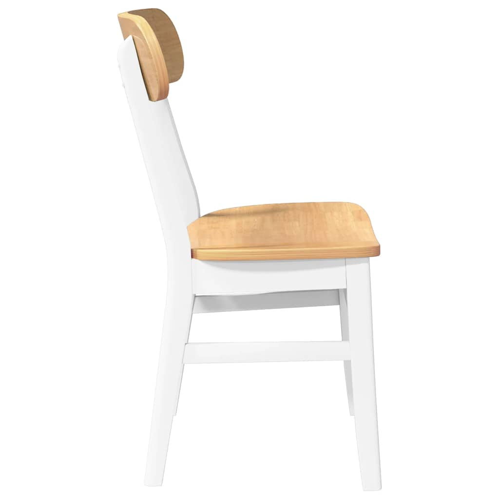 Dining Chairs 2 pcs Solid Wood Rubber White