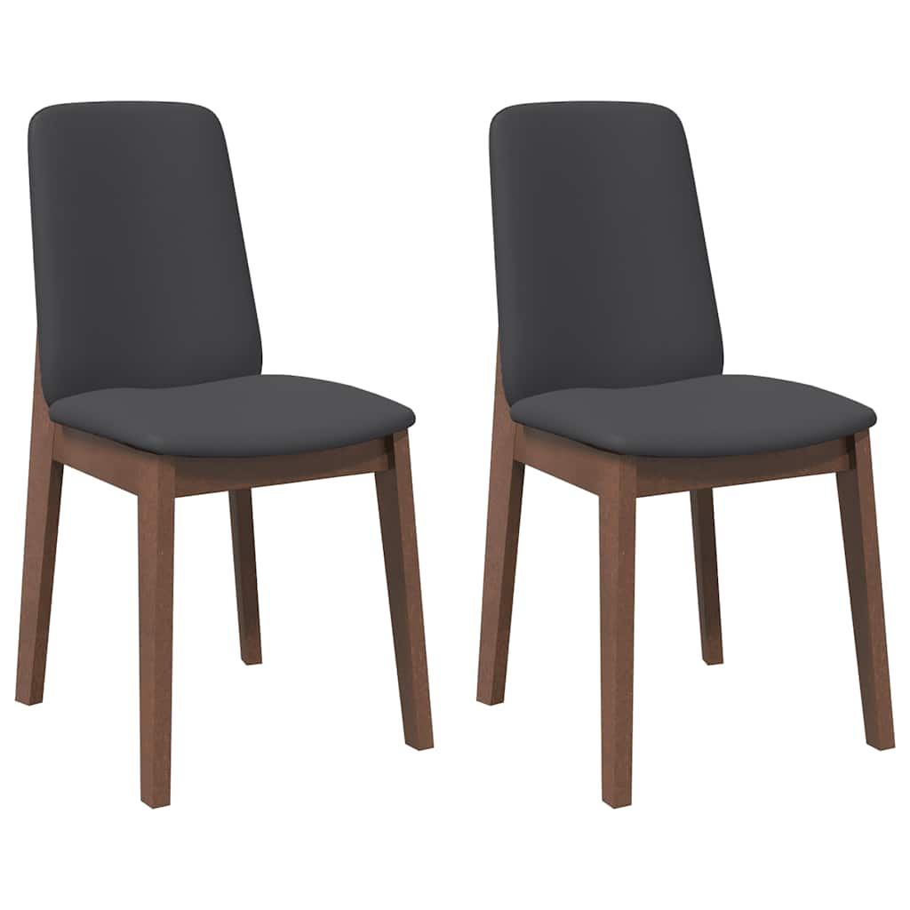 Dining room chairs with cushions 2 pcs. rubber made of solid wood brown