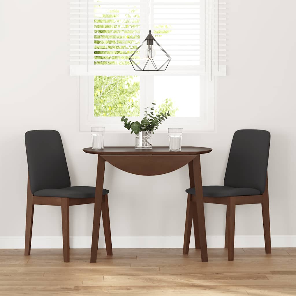 Dining room chairs with cushions 2 pcs. rubber made of solid wood brown