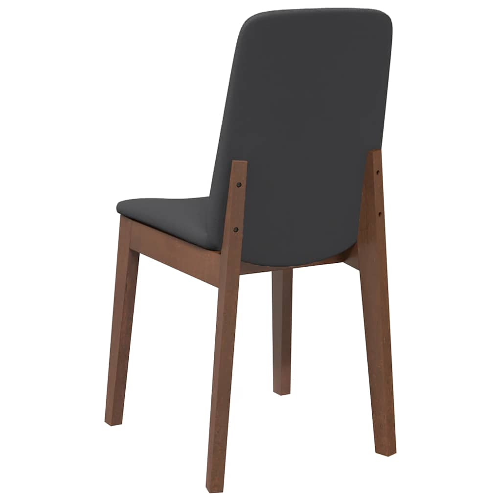 Dining room chairs with cushions 2 pcs. rubber made of solid wood brown