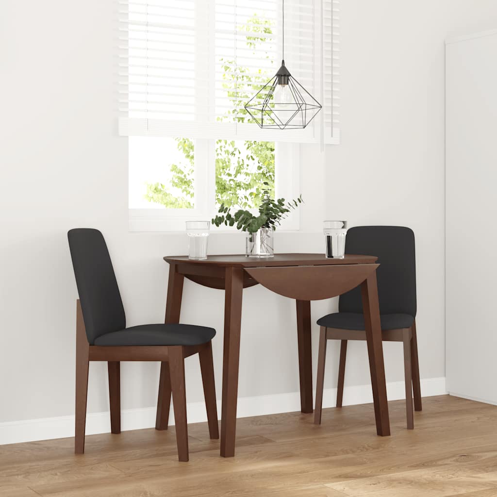 Dining room chairs with cushions 2 pcs. rubber made of solid wood brown