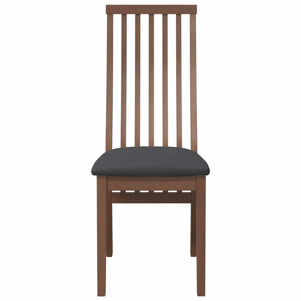 Dining room chairs with cushions 2 pcs. rubber made of solid wood brown