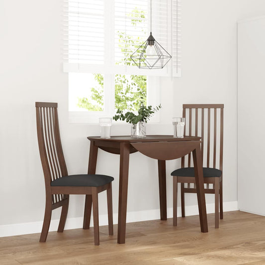 Dining room chairs with cushions 2 pcs. rubber made of solid wood brown