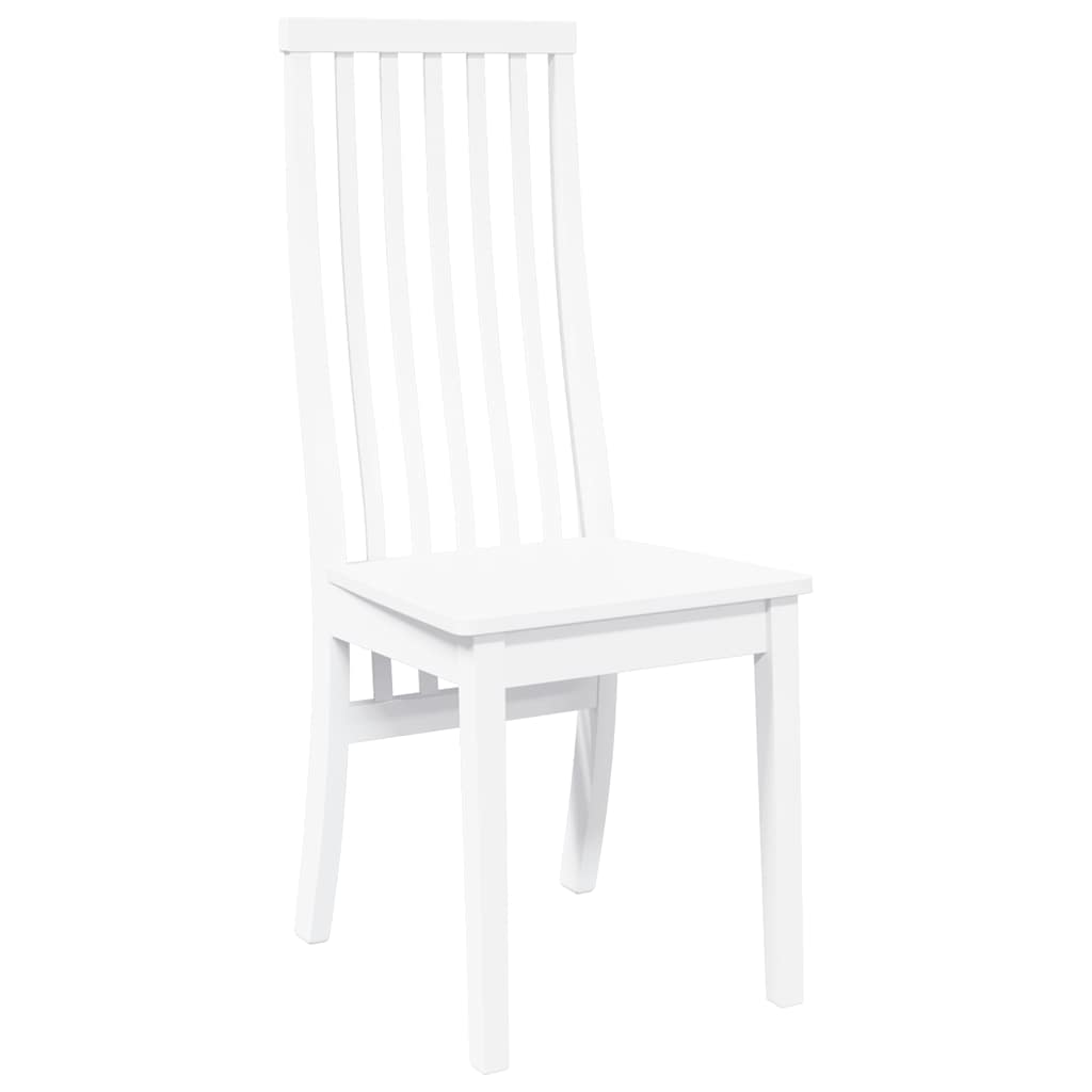 Dining Chairs 2 pcs Solid Wood Rubber White