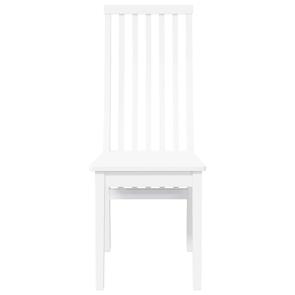 Dining Chairs 2 pcs Solid Wood Rubber White