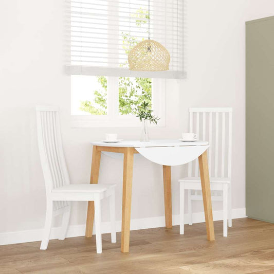 Dining Chairs 2 pcs Solid Wood Rubber White