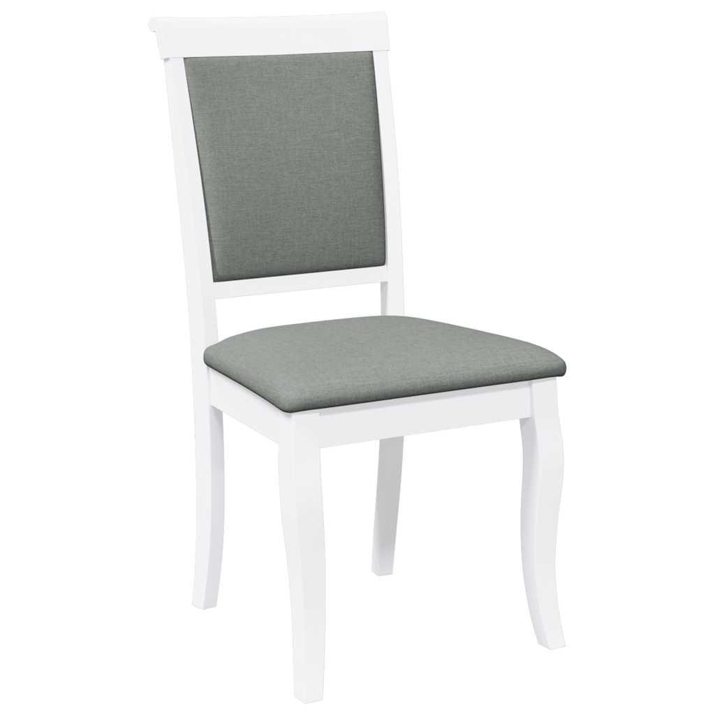 Dining room chairs with cushions 2 pcs rubber made of solid wood white