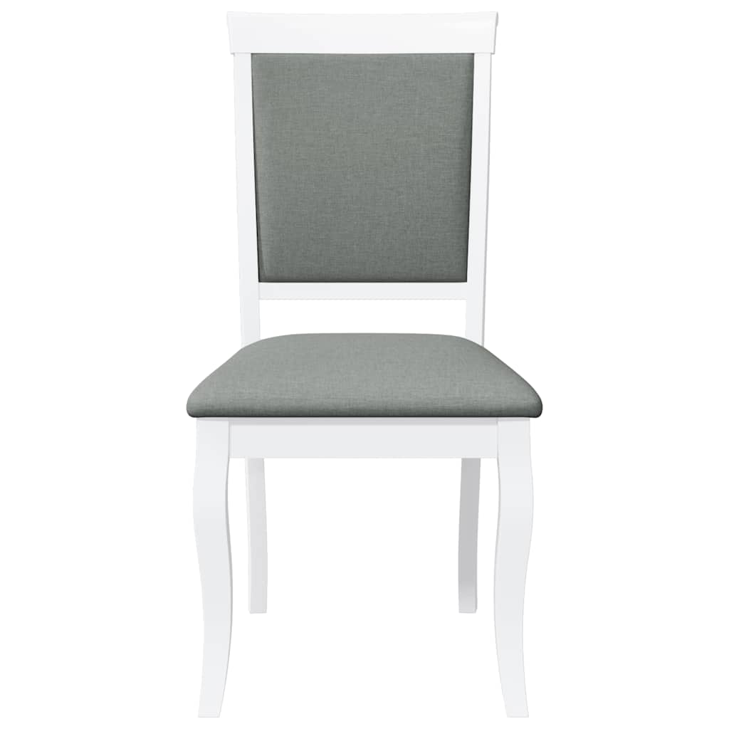 Dining room chairs with cushions 2 pcs rubber made of solid wood white