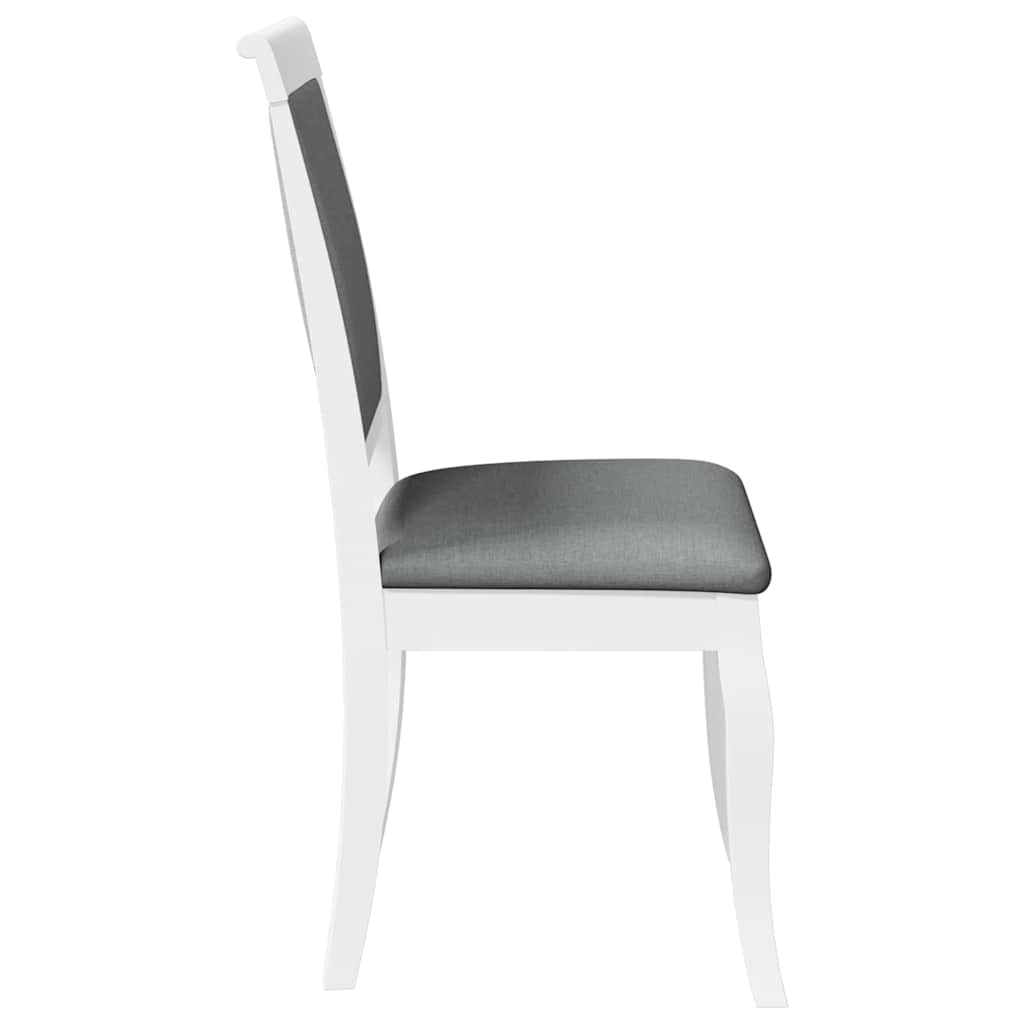 Dining room chairs with cushions 2 pcs rubber made of solid wood white