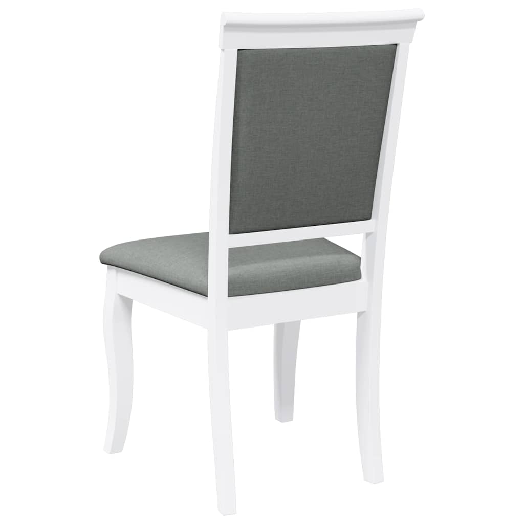 Dining room chairs with cushions 2 pcs rubber made of solid wood white