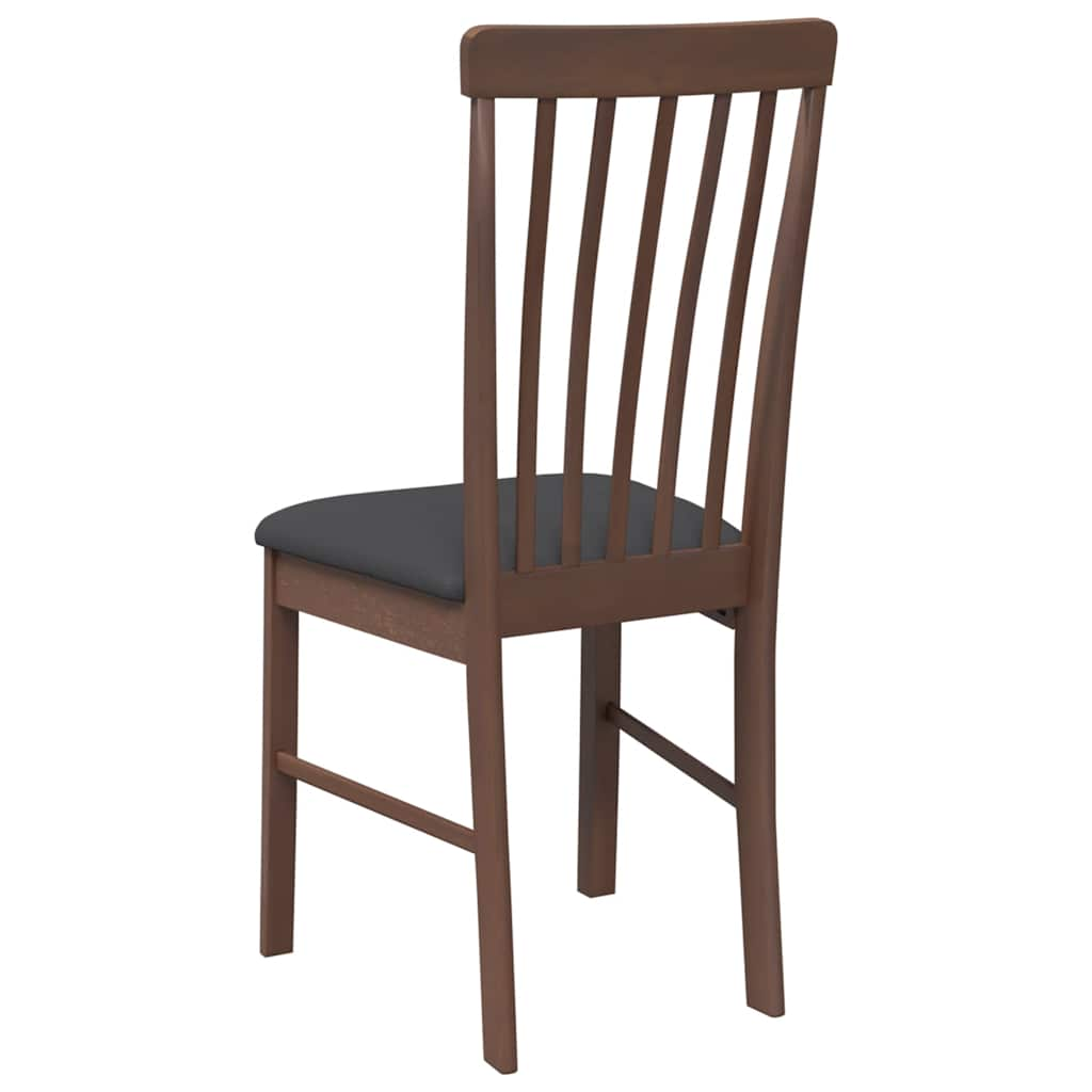 Dining room chairs with cushions 2 pcs. rubber made of solid wood brown