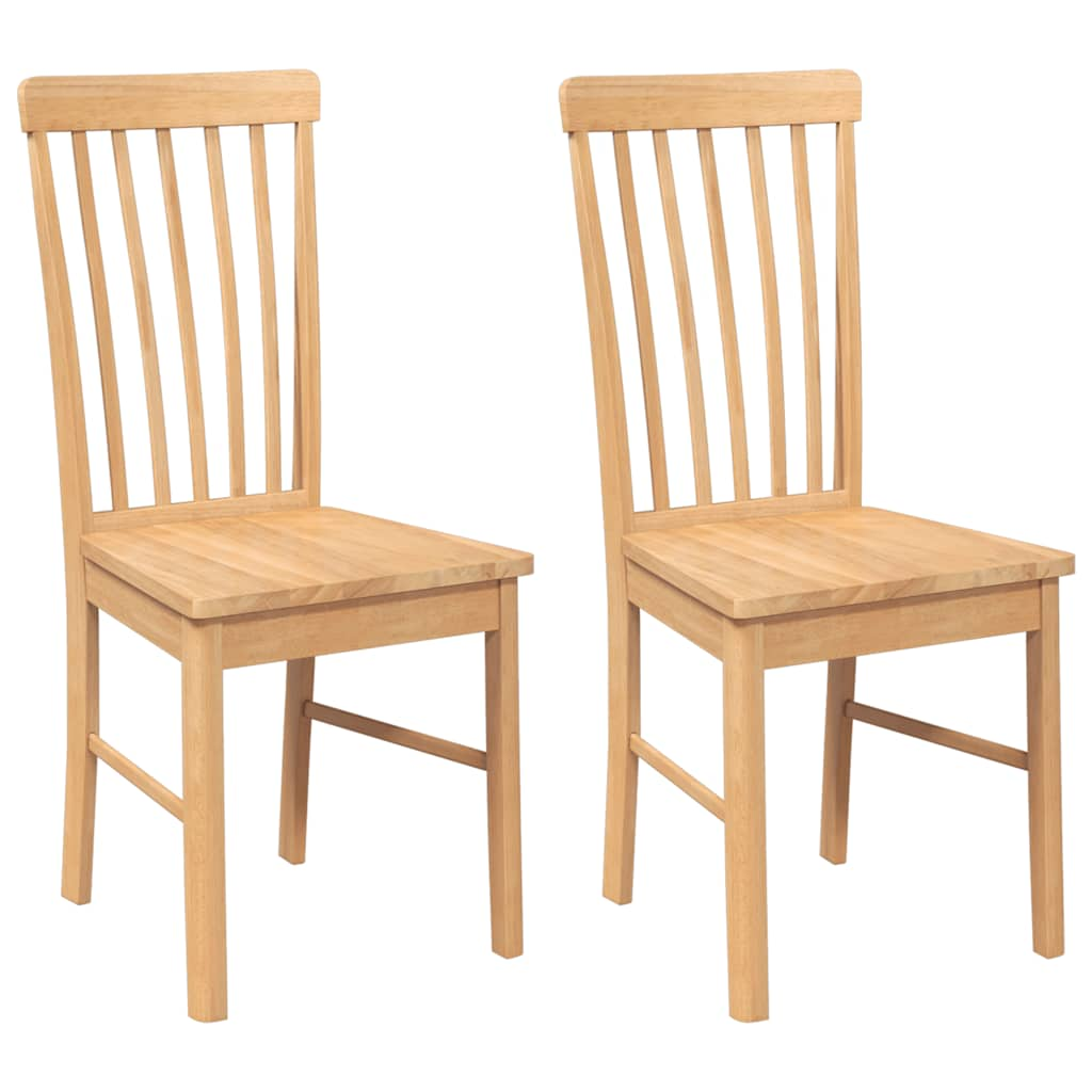 Dining Chairs 2 pcs Solid Wood Rubber