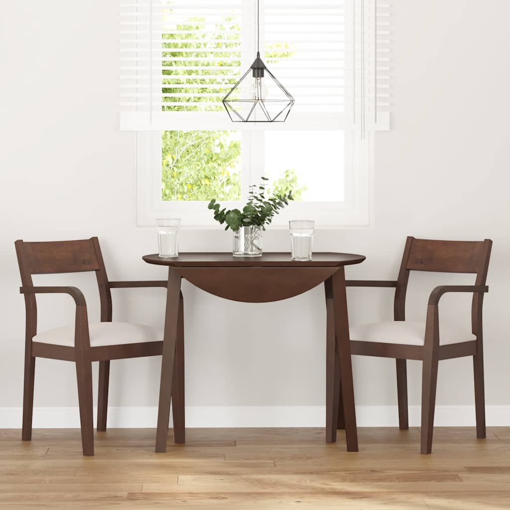 Dining room chairs with cushions 2 pcs. rubber made of solid wood brown