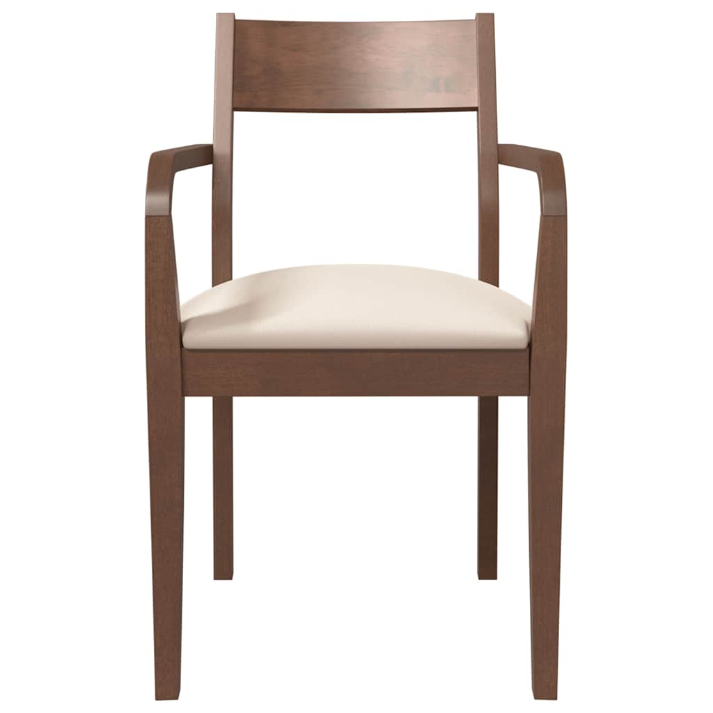 Dining room chairs with cushions 2 pcs. rubber made of solid wood brown